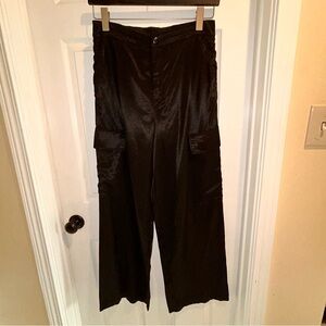 Sans Souci Cargo Pants Black Wide Leg Y2K Women's Size Large